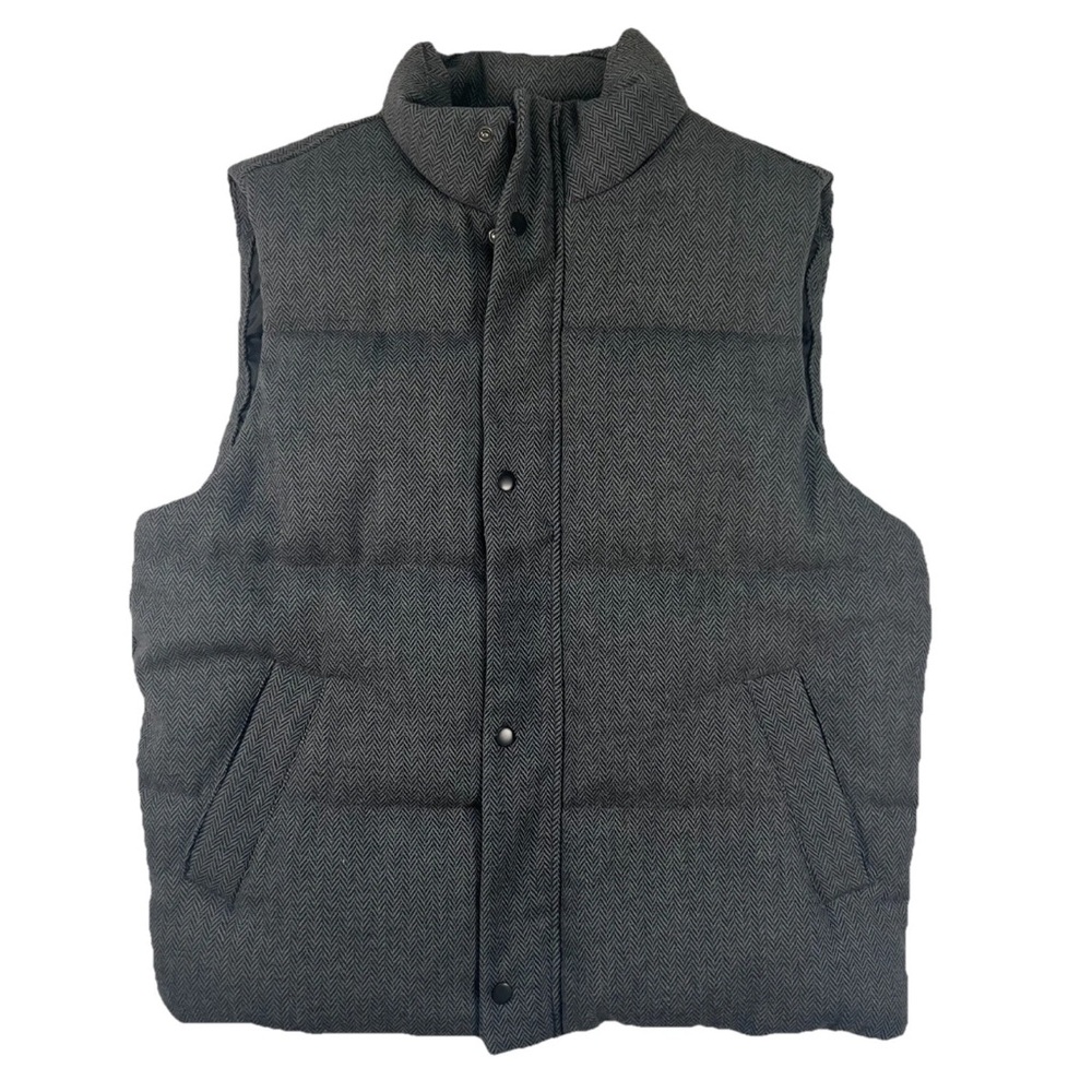 OLD NAVY Size Medium Heritage Outer Shell Full Zip Unisex Vest Grey Puff NWT